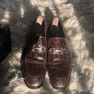 Ferragamo men’s crocodile loafers